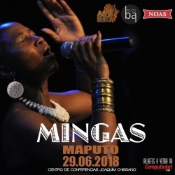 Poster: Friday, June 29, 7PM:  Mingas at 'Night of African Stars',  Centro de Conferências Joaquim Chissano in  Maputo.