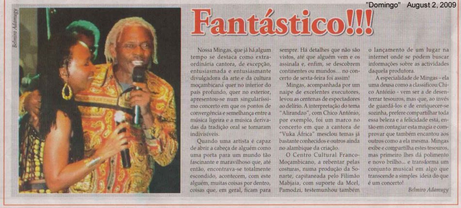 Domingo (Moçambique News Weekly) August 2, 2009